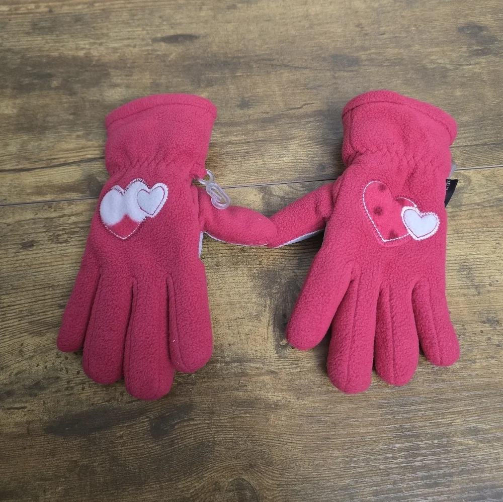 The Children Place Pink Heart Gloves Size 4-6